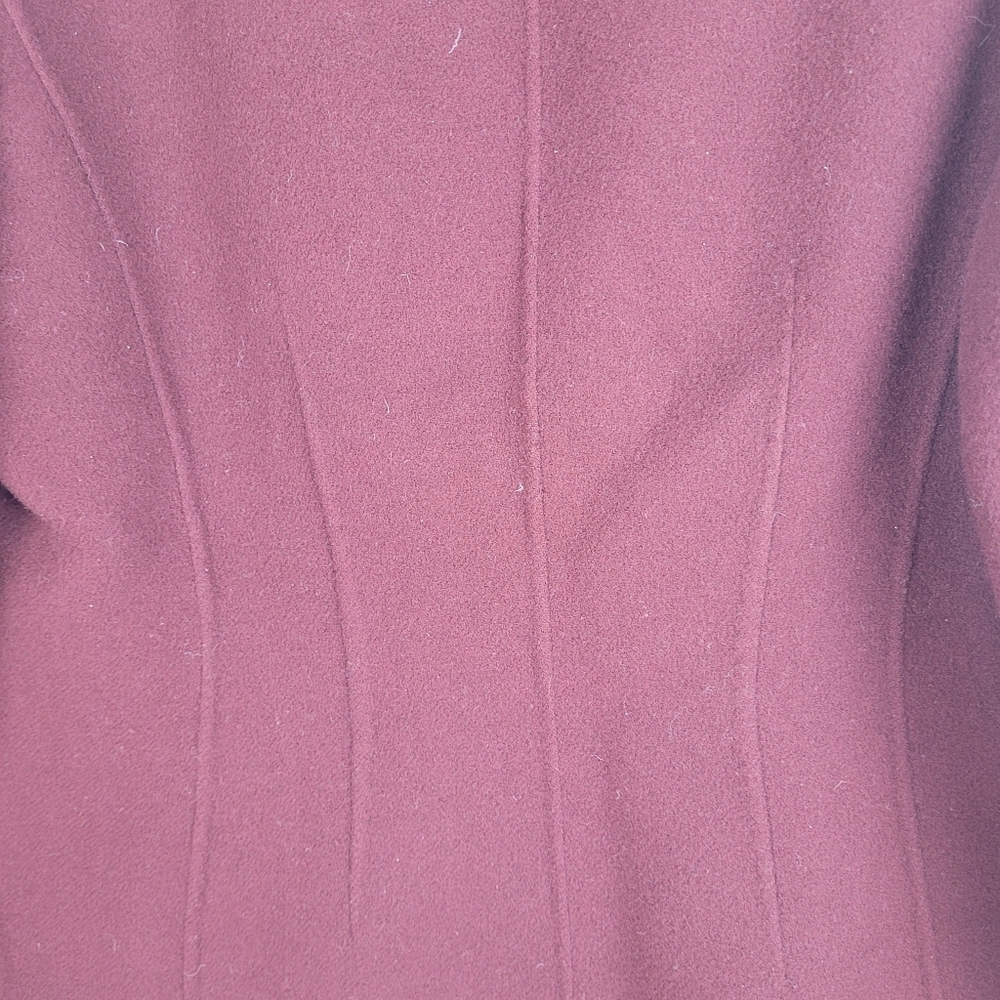 Talbots wool blend fitted maroon burgundy blazer logo buttons pockets office 8 - Picture 5 of 11